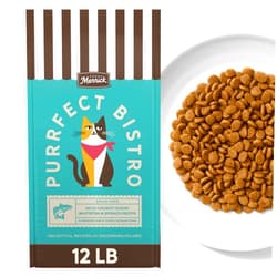 Merrick Purrfect Bistro Grain Free Wild-Caught Ocean Whitefish and Spinach Recipe Natural Dry Cat Food for Adult Cats, High Protein, Outdoor or Indoor Cat Food - 12 lb. Bag