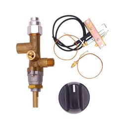 METER STAR Propane Fire Pit Main Control Brass Safety Valve,Gas Room Heater Pilot Burner Assembly Parts Thermocouple Safety Device Ignition Component Pilot Assembly Kit