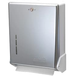 San Jamar True Fold Paper Towel Dispenser Holds Multifold/C-Fold Towels for Bathroom, Kitchens, and Restaurants, Metal and Plastic, 14.5 x 11.375 x 5 Inches, Chrome
