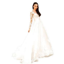 TIRAS Women's Beach Wedding Dresses for Bride 2024 Bohe Lace Appliqued Bridal Wedding Gowns CM001