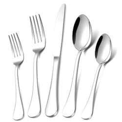 LIANYU 20-Piece 18/10 Flatware Set, Stainless Steel Fancy Silverware Cutlery Set for 4, Tableware Eating Utensils Set for Restaurant Wedding, Dishwasher Safe, Mirror Polished