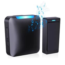 AKOYU Wireless Doorbell for Home, Waterproof Door Bell, 1000ft Range 32-Chimes 5-Volume Levels Front Doorbell Ringer Plug-in Receiver for Classroom/Kid Room/Apartment/Bedroom