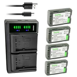 Kastar 4-Pack CGR-D08S Battery and LTD2 USB Charger Compatible with Panasonic PV-DV203, PV-DV221, PV-DV351, PV-DV400, PV-DV400K, PV-DV401, PV-DV402, PV-DV600, PV-DV600K, PV-DV601, PV-DV602 Camera