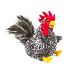 Folkmanis Barred Rock Rooster Hand Puppet, Black, White, Red, Yellow