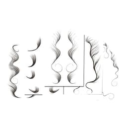 Nirbffo 5 Sheets Temporary Tattoo Stickers for Hair Edge Smooth Waterproof Black Hairline Curly Bangs Tattoo Sticker