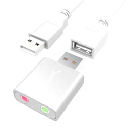SABRENT Aluminum USB External Stereo Sound Adapter for Windows and Mac. Plug and Play No Drivers Needed. [Silver] (AU-EMAC)