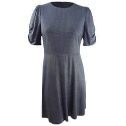 Michael Michael Kors Women's Metallic Dot Short Sleeve Mini Dress Black/Silver 2X