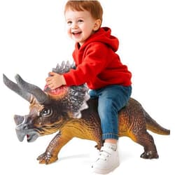 Gzsbaby Dinosaurs King Giant Triceratops Dinosaur Toy – 32 inches Realistic Lifelike Dinosaur Figure, Jumbo Dino Toys for Kids Toddler 3-5 5-7 Years, Perfect Party Favors, Birthday Gifts