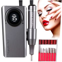 Marett Pro Nail Drill Professional Rechargeable, 35000RPM, Portable E-File Long Life Battery, Electric Tool for Acrylic NailNatural Extension Poly Nail Gel, High Speed, Manicure/Pedicure. (Gray)