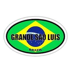 STICKER FRENZY 3 Pack 2x3 inches | Grande Sao Luis Brazil Flag Oval Sticker Construction Toolbox, Hardhat, Lunchbox, Helmet, Mechanic, Luggage