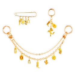 Zaamwoyy Bag Charms for Handbags - 3pcs Trendy Metal Purse Charms Set with Charm, Safety Pin, and Keychain, Elegant Key Pendant Accessories for Personalizing Bags, Fashion Lovers Women