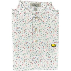 PETER MILLAR Masters Men's Performance Tech Caddie and Azaleas Pattern Golf Shirt Polo