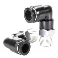 TAILONZ PNEUMATIC Male Elbow 6mm Tube OD x 1/4 Inch NPT Thread 90 Push to Connect Fittings PL6-N2 (Pack of 10)