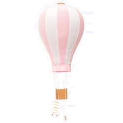 Handmade Hanging Textile Pink Hot Air Balloon Kid Nursery Children Room Decor Baby Shower Gift Large 12 in