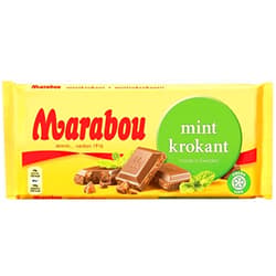 Marabou Mint Krokant Milk Chocolate Bar 200g (Sweden)