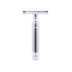 Edwin Jagger DES89LBLAMZ Classic Long Handled Double Edge Manual Eco-Friendly and Reusable Safety Razor for Men and Women for Shaving cream or Soap Fits All DE Razor Blades (Lined)