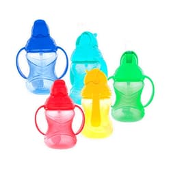 Nuby No-Spill Flip N' Sip Clik-It Cup with 360 Straw, 8 Ounce, Colors May Vary, Multicolor