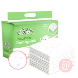 ABABY.COM Disposable Changing Pads for Baby (50 Pack) Super Soft and Ultra Absorbent Baby Changing Pad - Leak Proof Diaper Changing Pads for Stress-Free Baby Diaper Changes
