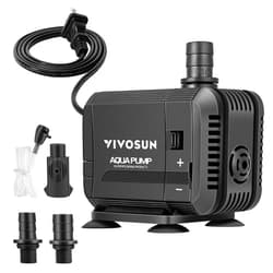 VIVOSUN 400GPH Submersible Pump(1500L/H, 15W), Ultra Quiet Water Pump with 5.2ft High Lift, Fountain Pump with 5ft Power Cord, 3 Nozzles for Fish Tank, Pond, Aquarium, Statuary, Hydroponics