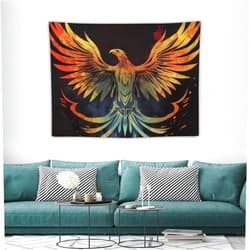 RLDOBOFE Phoenix Tapestry Indoor Outdoor Large Wall Tapestry Wall Hanging Decor Funny Art Tapestries Suitable for Bedroom Living Room Dorm Decoration Ready to Hang 30