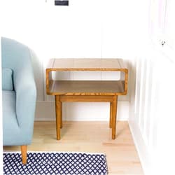 Posh Pollen Dora Mid-Century Modern Side Table, Walnut
