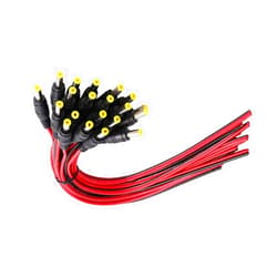 MILAPEAK (Real 18AWG 43x2pcs Wires) 20pcs Male DC Power Pigtail Cable, 12V 5A DC Connectors for CCTV Security Camera and Lighting Power Adapter (2.1mm x 5.5mm, Ultra Thick)