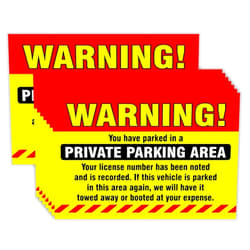 PARTH iMPEX Private Parking Stickers (Pack of 50) Reserved No Permit Area Violation Warning Notice Vehicle is Illegally Parked - Large Size 6