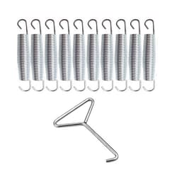 Hengle 4.5 Inch(116mm) Trampoline Springs Heavy Duty Stainless Steel Galvanized Springs (10Pcs) and 1T-Hook