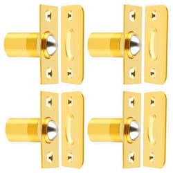 Alise Door Ball Catch,Drive in Ball Catches with Strike Plate for Closet Doors,Adjustable Tension Ball Latch Hardware,Brass and Stainless Steel Gold Finish,Pack of 4