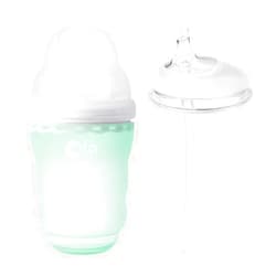 Olababy Gentle Bottle (8oz, Mint) + Sippy Straw Lid Transitional Bundle