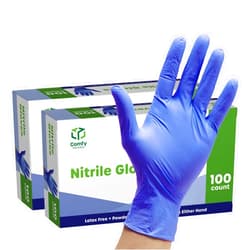 Comfy Package Nitrile Disposable Gloves - 4 mil. | Latex Free and Rubber Free | Non-Sterile Powder Free Gloves