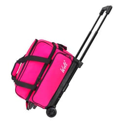 WOLT Double Roller 2 Ball Bowling Bag with Separate Shoe Compartment, Large Capacity Bowling Ball Bag with Accessory Pocket, Retractable Handle extends to 40