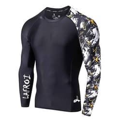 LAFROI Men's Long Sleeve UPF 50+ Baselayer Skins Performance Fit Compression Rash Guard-CLYYB