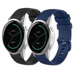 Gleenice 2 Pack Waterproof Wristband Compatible with Garmin Vivoactive 4S / Venu 3S / Venu 2S / Vivomove 3S, Quick Release 18mm Replacement Strap for Women Men