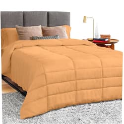 Silver Cotton 1 Piece Long Box Pattern Comforter 550 GSM All Season Comforter 1000 Thread Count, 100% Egyptian Cotton, Full/Queen Size - Sand Color