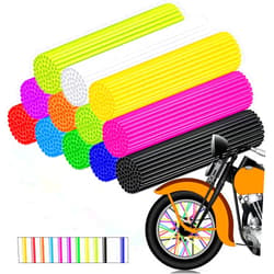 Tallew 216 Pcs Spoke Skins Spoke Covers Bike Spoke Decorations Dirt Bike Rim Wraps for Motorcycle Bicycle Wheelchair Accessories for 8-21 Inch Rims (Mixed Colors)