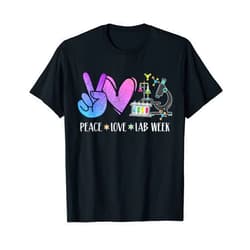 Flo Design Lab Week Outfits Peace Love Lab Week Laboratory Happy Lab Week 2024 Men Women T-Shirt