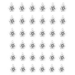 Ruwado 30 Pcs Rose Charms Vintage 1.6 X 1.2 X 0.4 CM Chic Flower Pendants for DIY Jewelry Making Kits Necklace Bracelets Earring Keychain Accessories