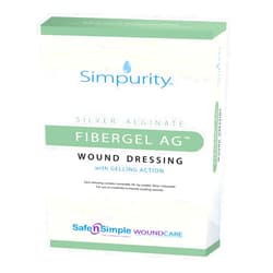 Ensur Simpurity Fibergel AG Silver Alginate Dressing 4 X 4-3/4 Inch Rectangle, SNS56716 - Sold by: Pack of One