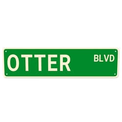 Apular Otter BLVD Street Sign, Otter Sign Otter Decor Otter Lover Gift, Funny Animal Wall Decor for Home/Man Cave, Quality Metal Signs 16x4 Inch