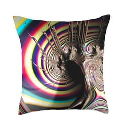 Karen McFarland Mandelbrot Set Fractal Art Designs Psychedelic Abstract Tree of Life Mandelbrot Set Fractal Throw Pillow