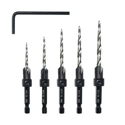 AIMLENTOOL Countersink Drill Bit Set, 5PCS Tapered Drill Bits, M2 Countersink Set with 1/4