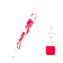 RECORDARME Diamond Art Pen, Resin Diamond Painting Pen Tools Accessories, Ergonomic Design Shiny Diamond Dot Pens(Pink Dried Flowers)