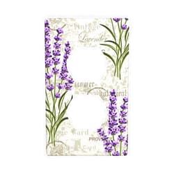 TOLONDINA Purple Lavender Flower Lilac Floral Vintage Single Duplex Outlet Light Switch Plate Cover Decor Wall Plate Cover For Home Bedroom Kitchen Decorative 4.5 * 2.76 Inch