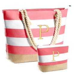 YOOLIFE Gifts for women - Personalized Birthday Gifts for Mom Travel Tote Gifts Initial Beach Bag Makeup Bag Gifts for Friend