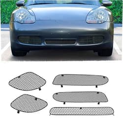 BILLFARO 5Pcs Front Outer Centre Radiator Grille Guards and Side Vent Set,Front Bumper Grille Mesh Inlet Screens Protection Inserts Set for Porsche 986 Boxster/S 1997-2002