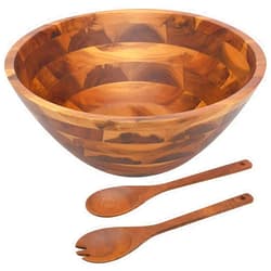 AIDEA Salad Bowls, Wooden Salad Bowls Set, Large Acacia Wood Serving Bowl for Fruits, Salad, 12.5