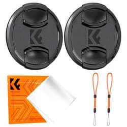 K&F Concept 67mm Front Lens Cap Cover Kit, 5-in-1 Center Pinch Lens Cover + Anti-Loss Keeper + Microfiber Cleaning Cloth Compatible with Canon, Nikon, Sony, Fujifilm Camera Lenses with 67mm Thread
