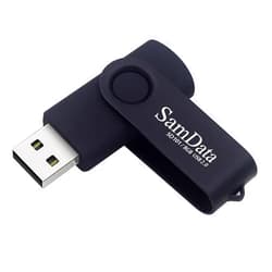 SamData USB Flash Drive 8GB 1 Pack USB 2.0 Thumb Drive Swivel Memory Stick Data Storage Jump Drive Zip Drive Drive with Led Indicator (Black, 8GB-1Pack)
