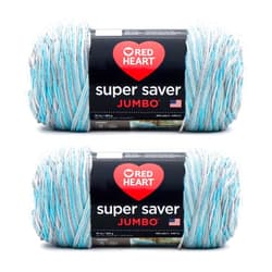 Red Heart Super Saver Jumbo Icelandic Yarn - 2 Pack of 283g/10oz - Acrylic - 4 Medium (Worsted) - 482 Yards - Knitting/Crochet